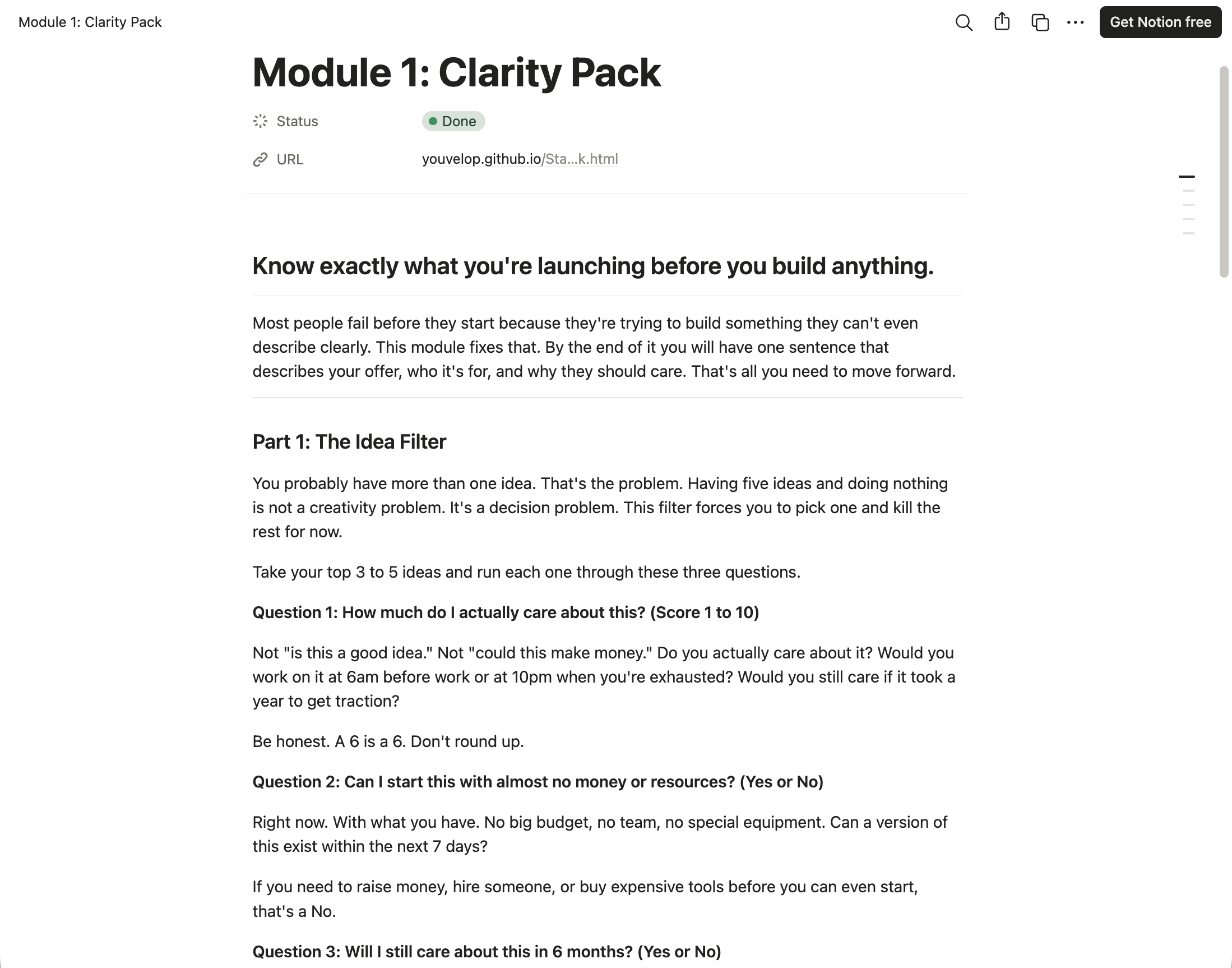 PDF workbook delivery